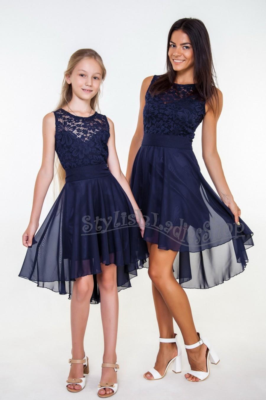 navy blue lace bridesmaid dress