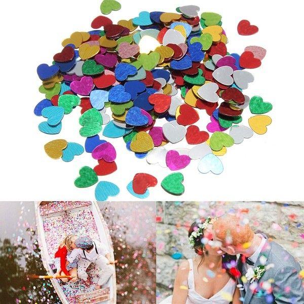 Wedding - 200Pcs Multicolor Wedding Sparkle Love Heart Confetti Table Decoration