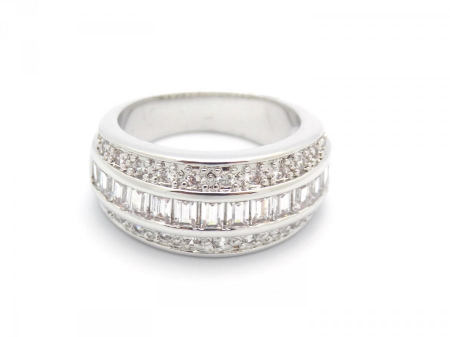 Свадьба - wedding band, cz ring, cz wedding ring, cz engagement ring, cubic zirconia engagement ring, anniversary ring size 5 6 7 8 9 10 - MC1083171AZ