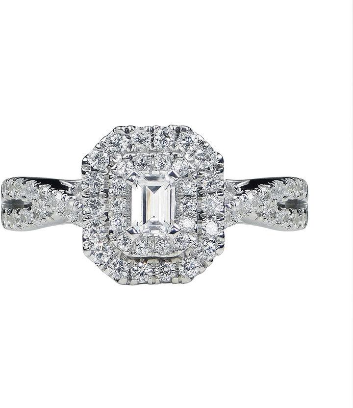 Mariage - MODERN BRIDE Modern Bride Signature 1 CT. T.W. Diamond 14K White Gold Emerald-Cut Bridal Ring