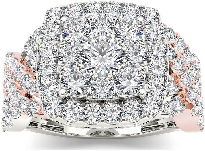 Hochzeit - MODERN BRIDE 2 CT. T.W. Diamond 10K Two-Tone Gold Engagement Ring