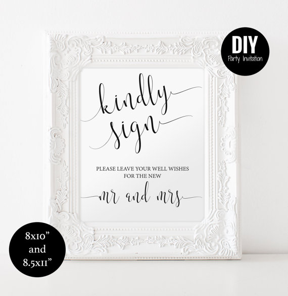 Wedding Guestbook Wedding Song Print Printable Instant Download Guestbook Sign