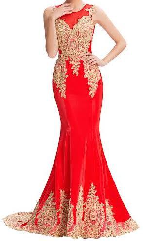 Hochzeit - Women's Red . Blue. White . Black Mermaid Evening Gown EM0001