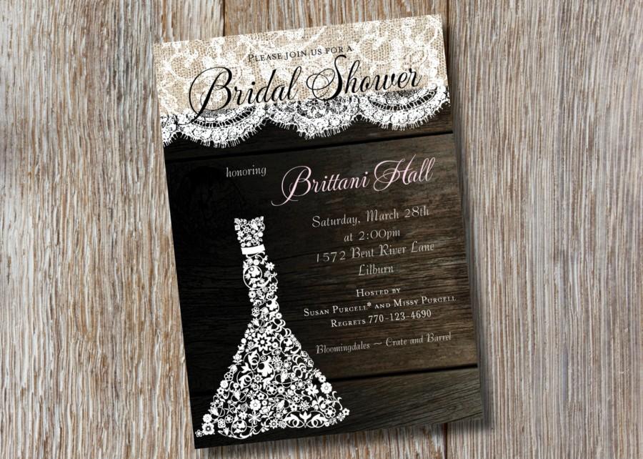 Wedding - Printable - Rustic Bridal Shower Invitation