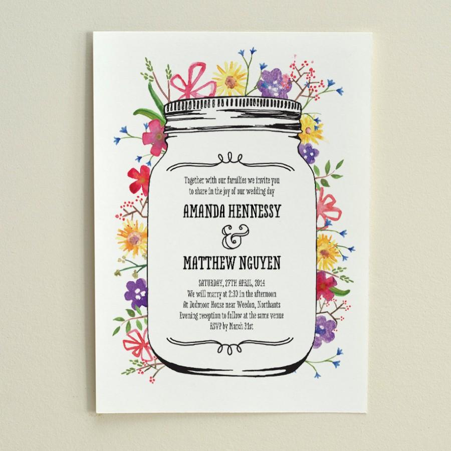 Watercolor Garden Wedding Invitation DIY Printable PDF