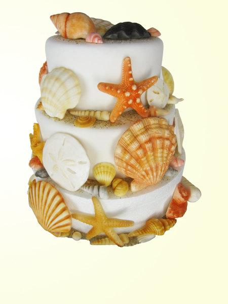 Wedding - edible sea shells with sand natural color set of 65