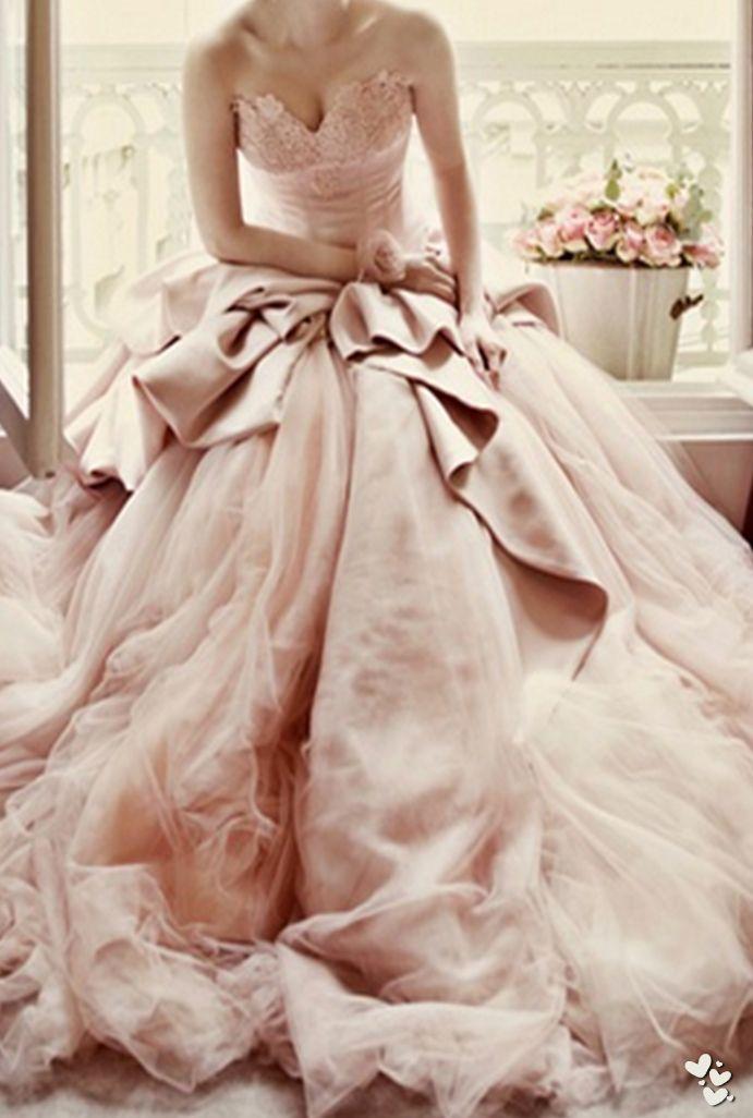 Wedding - 24 Stunning Peach & Blush Wedding Gowns You Must See