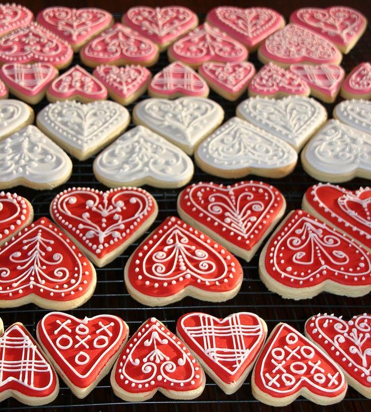 Hochzeit - Valentine Heart Cookies Tutorial