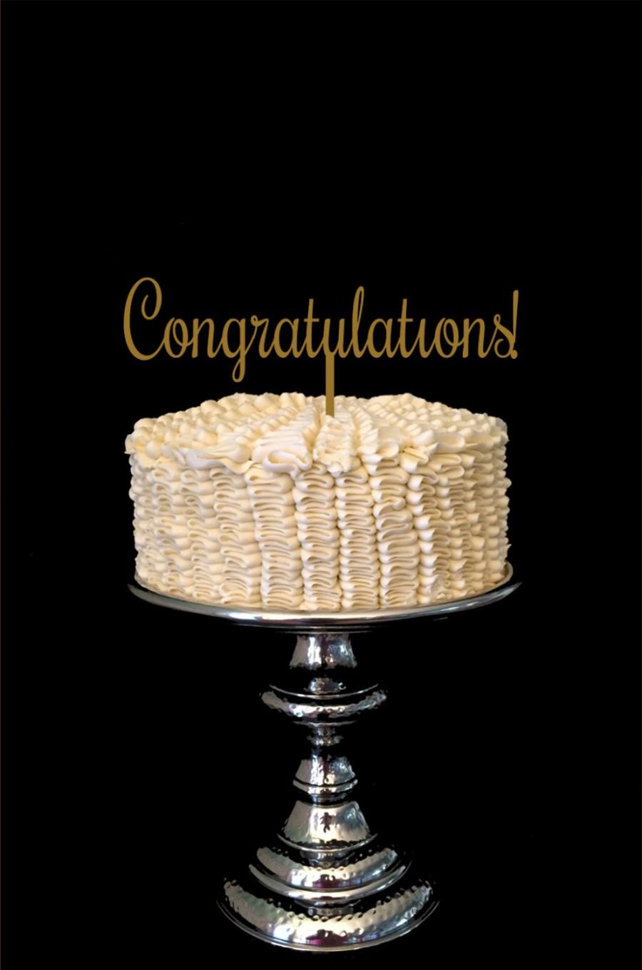 زفاف - Wedding Cake Topper Congratulations Wood Custom Color