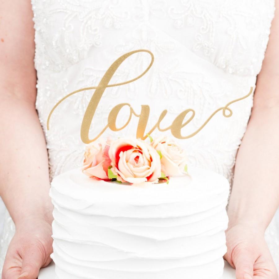 Свадьба - Personalized wedding cake topper, custom cake topper, rustic wedding cake topper, names cake topper LOVE