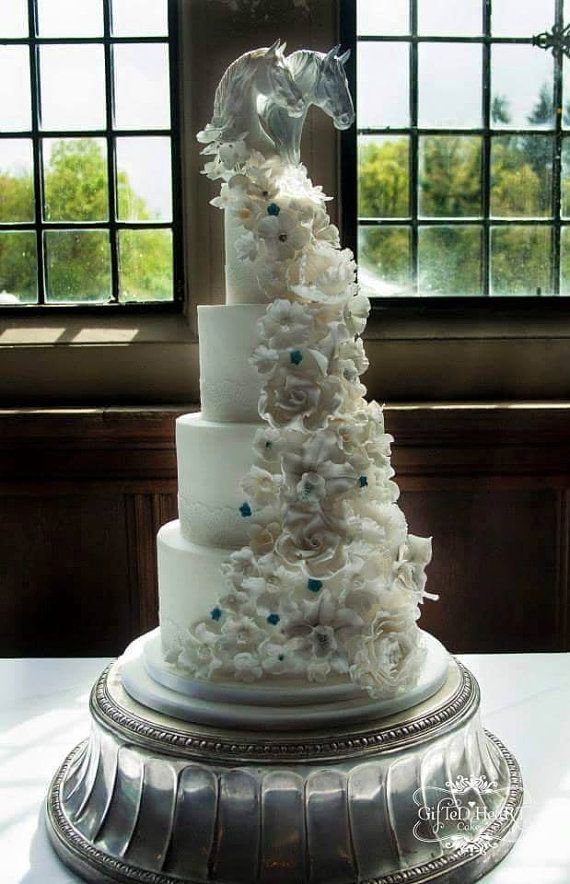 زفاف - GORGEOUS Wedding Cake Toppers Horses For The Equestrian Bride & Groom