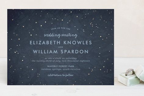 Wedding - Rustic Foil-pressed Wedding Invitation