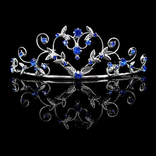 Mariage - Heart Sapphire Blue Wedding Bridal Tiara