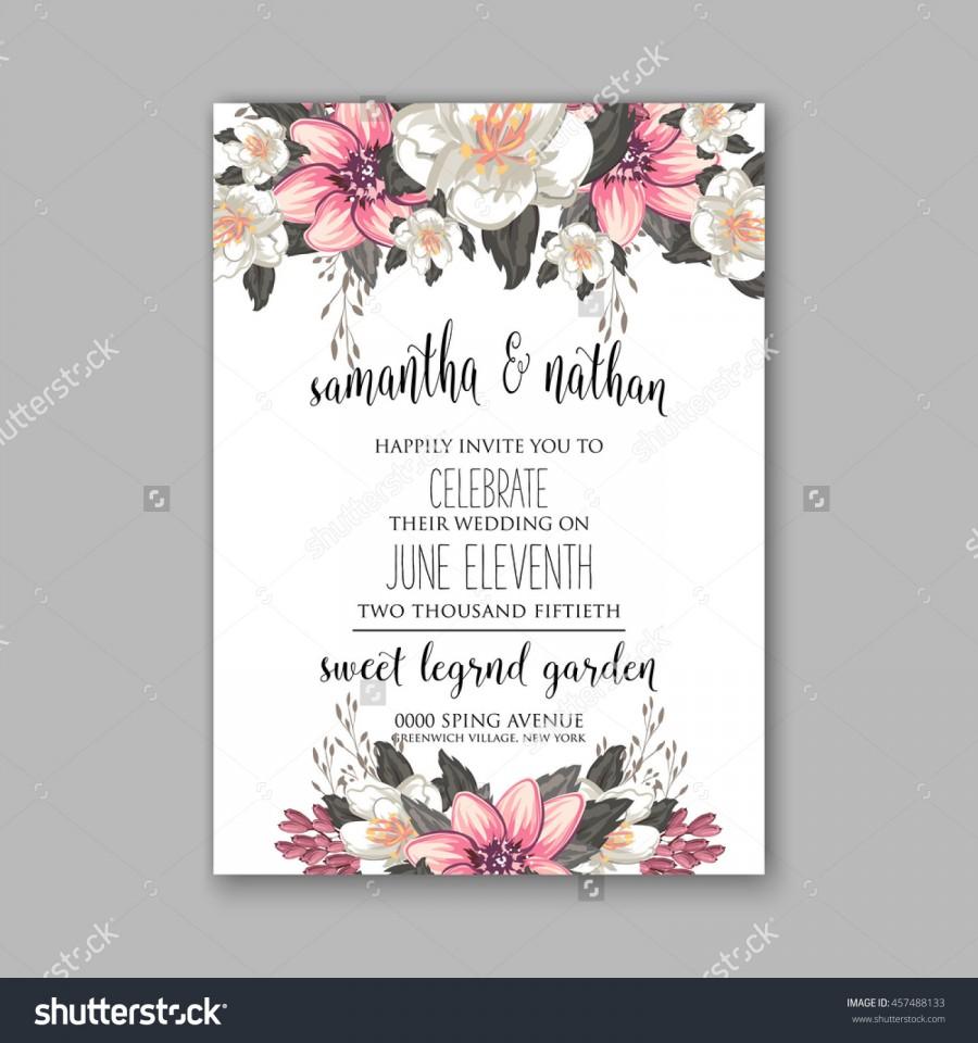 Mariage - Wedding card or invitation with abstract floral background. Greeting postcard in grunge or retro vector Elegance pattern with flowers roses floral illustration vintage style Valentine anniversary