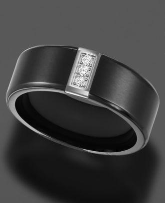 زفاف - Men's Black Titanium Ring