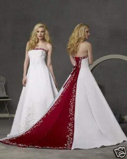 Mariage - White And Red Wedding Dress