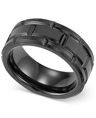 Hochzeit - Black Tungsten Men's Ring