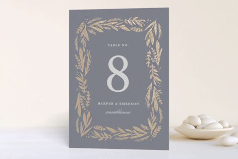 Hochzeit - Foil pressed Table Number