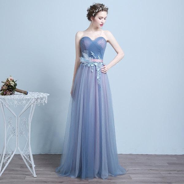 Mariage - Blue Dress, Vintage Prom Dress,Evening Dress, Bridesmaid Dress, Gown, Evening Gown