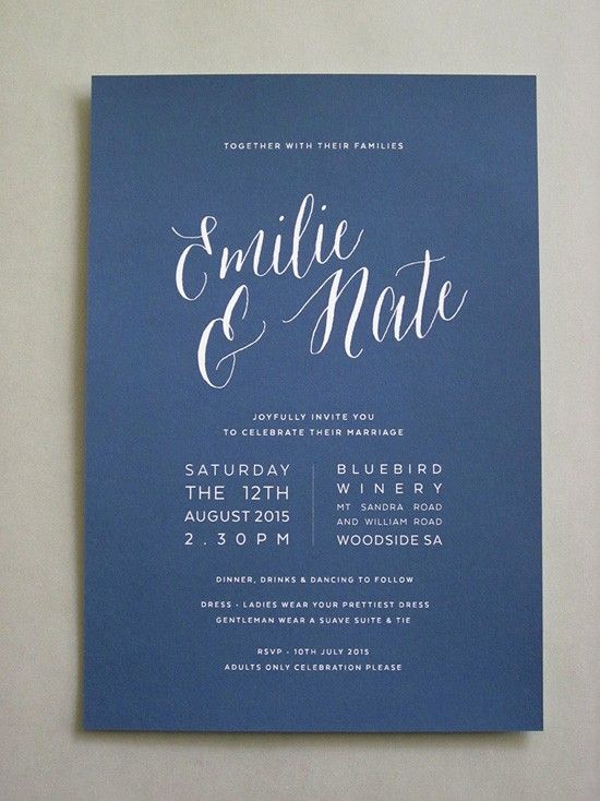 Mariage - Navy Wedding Invitation Roundup