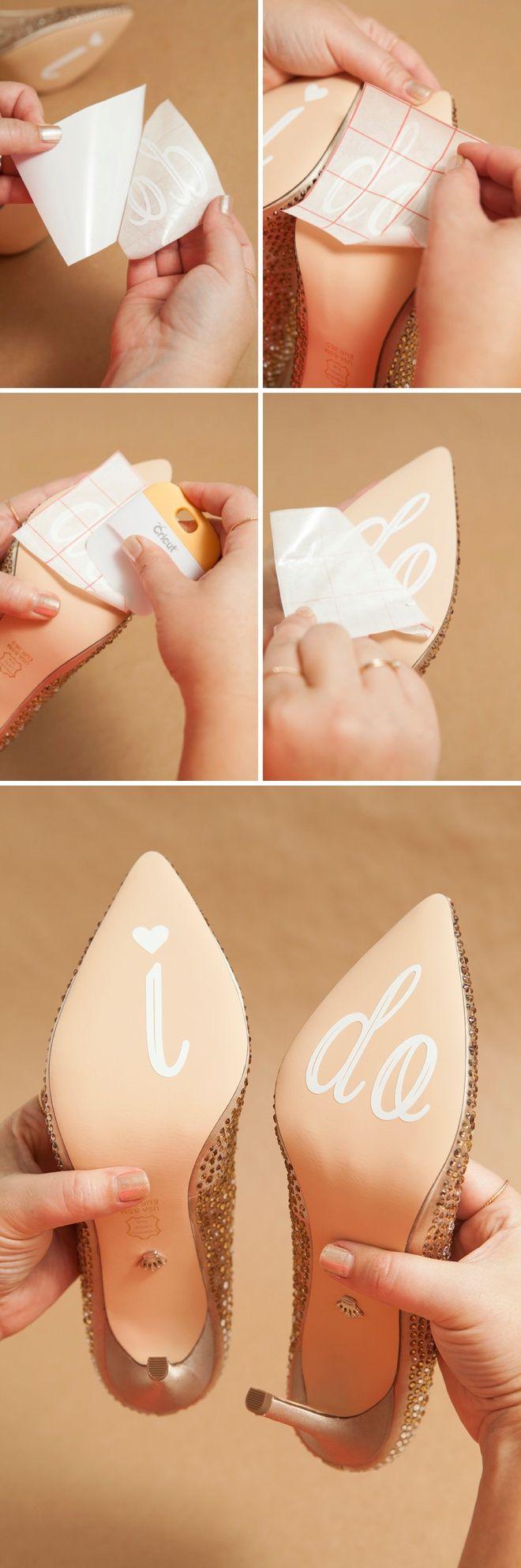 Свадьба - Learn How To Make Your Own Custom, Wedding Shoe Stickers!