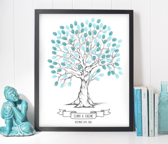 Mariage - finger print tree, wedding guest book alternative, wedding tree, guestbook ideas, Wedding Trees, finger print tree, wedding guest book art