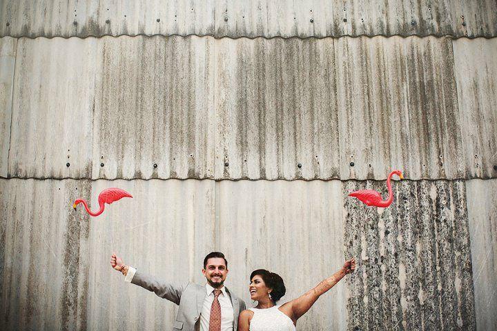 زفاف - Miami Kitsch Mixed With Bollywood Beach And Flamingos Wedding By Matt Parry Photography And Knot And Pop Wedding Planners: Boho Weddings - UK Wedding Blog