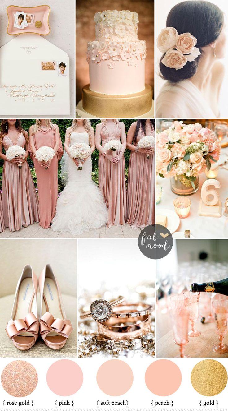 Hochzeit - Blush Rose Gold And Peach Wedding Colours { Sophisticated And Beautiful, Elegant Colours }