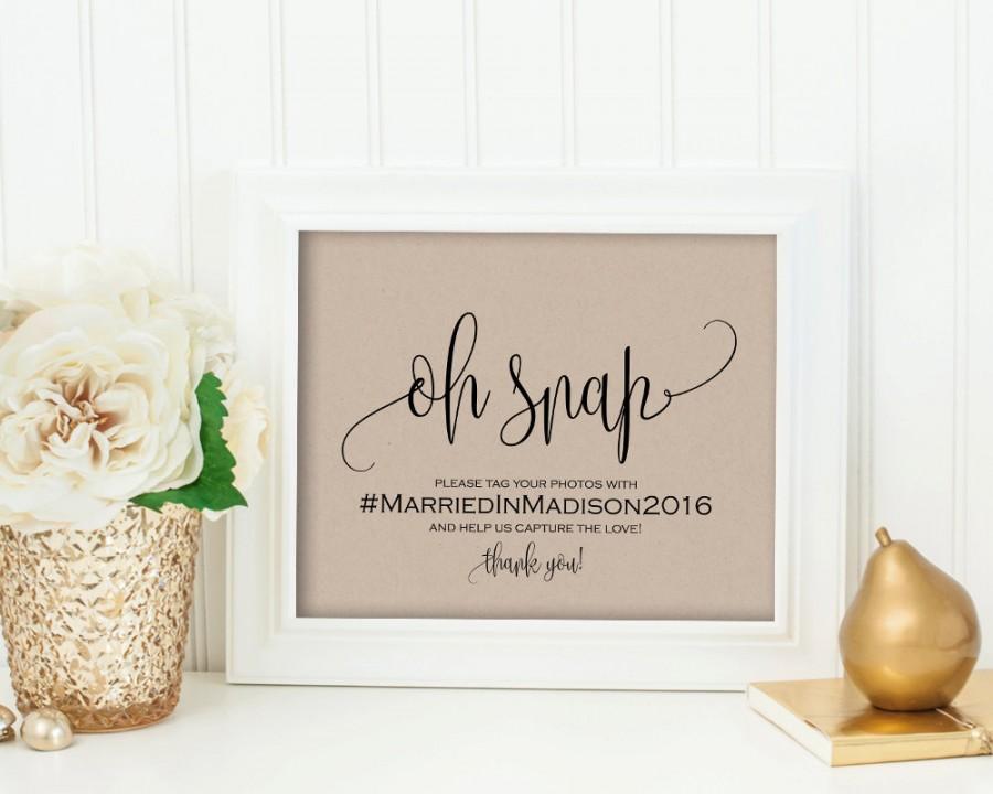 Mariage - Wedding Hashtag Sign, Help Us Capture The Love, Custom Hashtag Signs, Hashtag Wedding Sign, Oh Snap, Wedding Signs, Social Media Sign, WSET5