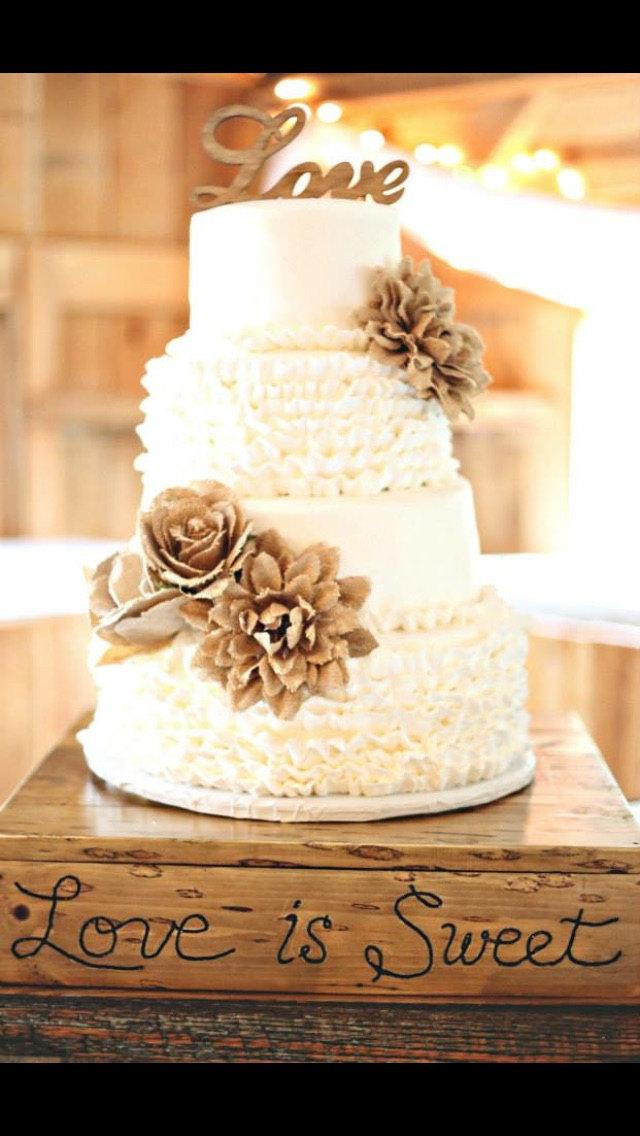 Свадьба - WOOD LOVE Rustic Cake Topper Wooden Cursive Script Rustic Chic Country Barn Primitive Woodland Vintage Wedding Shabby Chic Bridal Shower