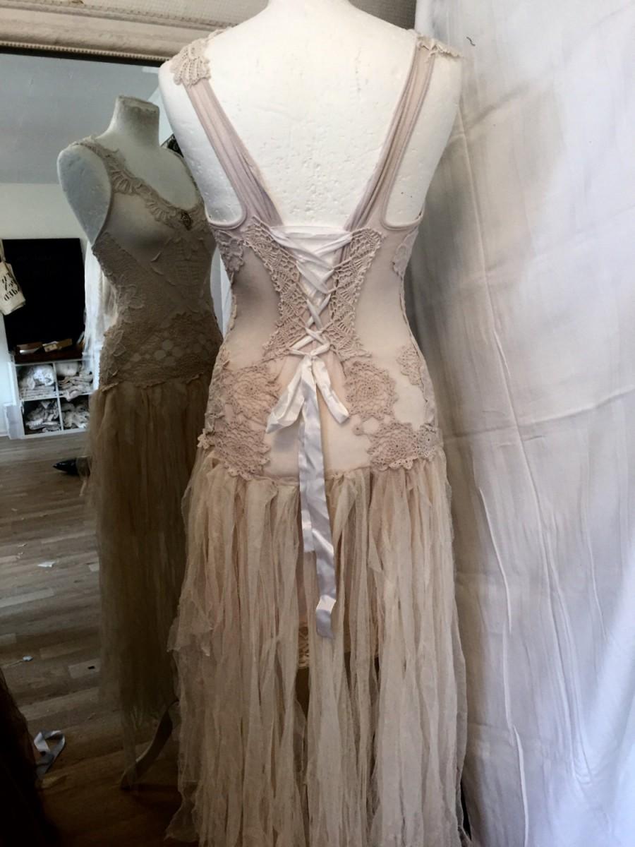 Hochzeit - Vintage inspired wedding dress .Alternative wedding, Vintage wedding gowns, fairy wedding dress , lace dress , lace up wedding dress ,