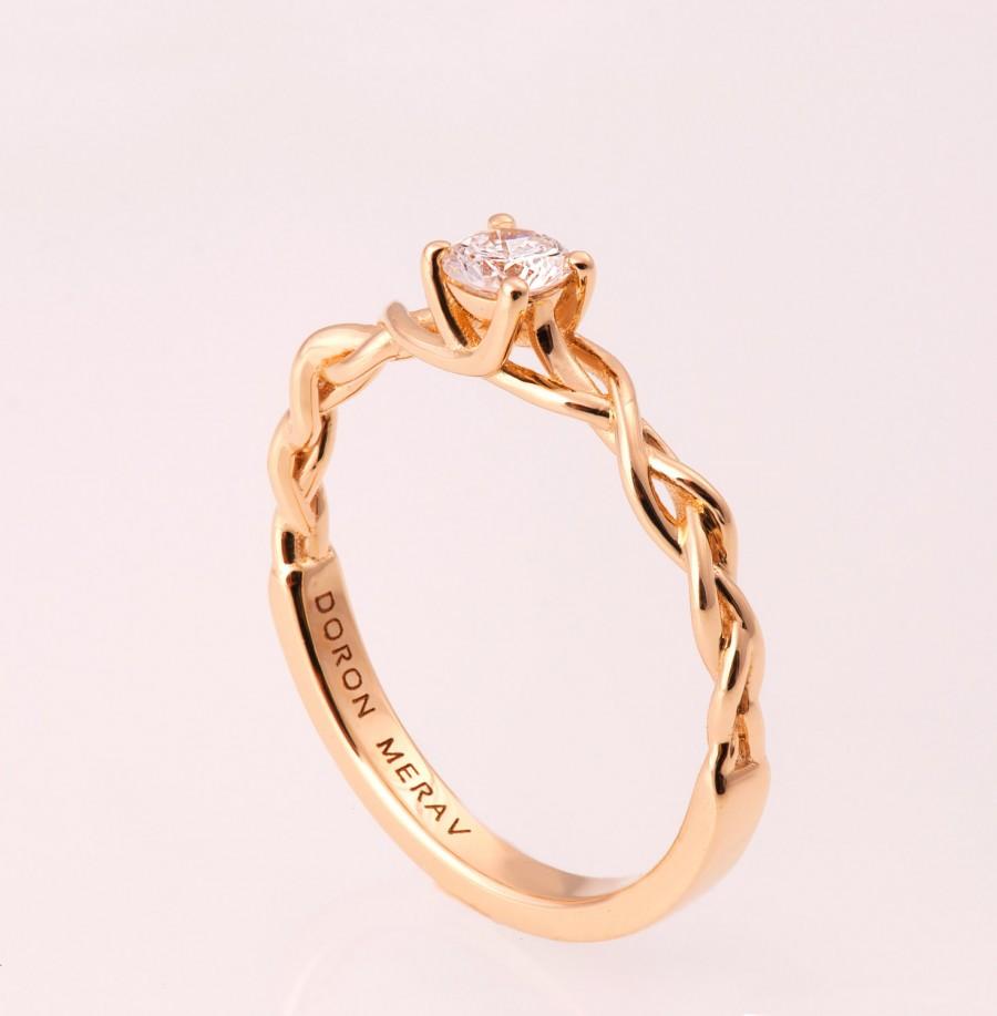 Свадьба - Braided Engagement Ring 2 - 14K Gold and Diamond engagement ring, celtic ring, Rose gold engagement ring,wedding band,unique engagement ring