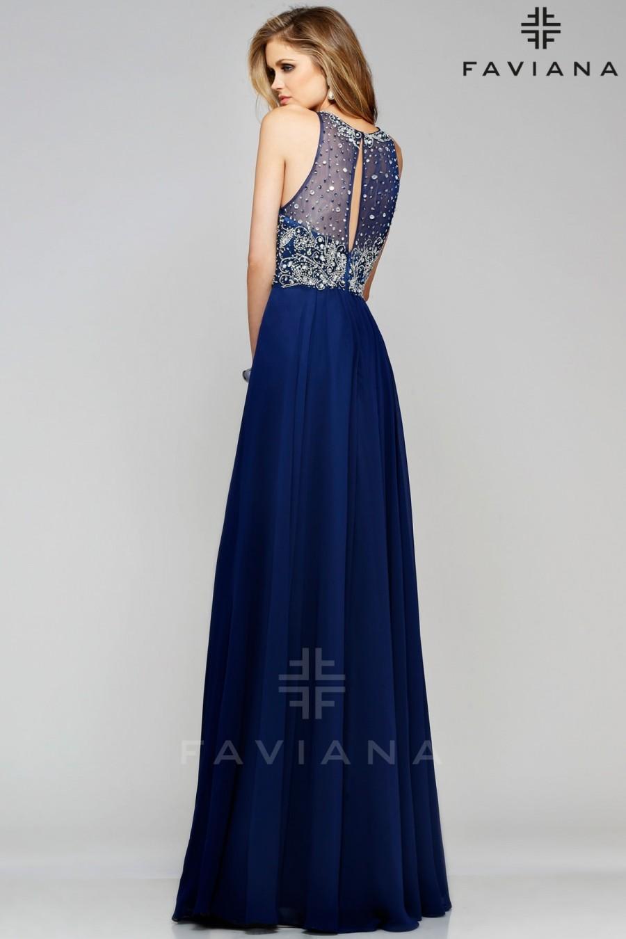 Mariage - Faviana S7560 Beaded Chiffon Evening Gown - 2016 Spring Trends Dresses