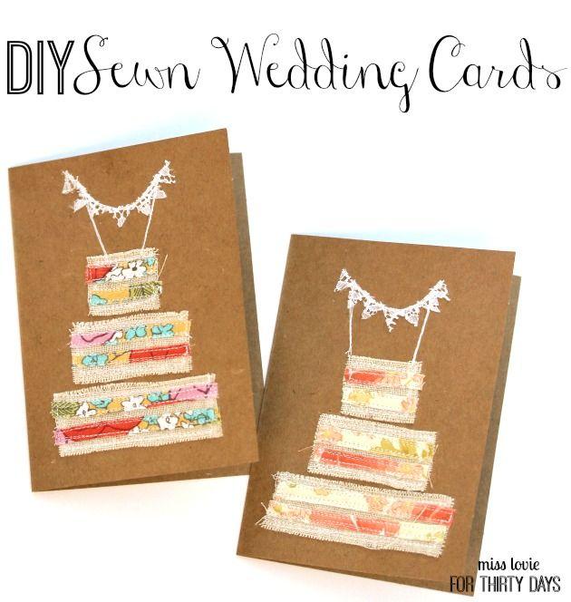 Свадьба - DIY Sewn Wedding Cards