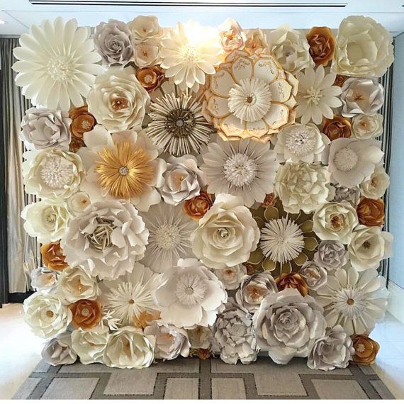 Wedding - Paper Flower Wall, Custom And Handmade To Order. ID#GED1001