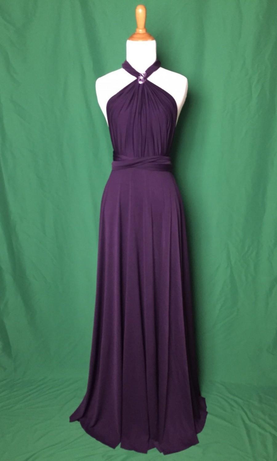 زفاف - Sweet heart Wrap Convertible Infinity Dress Evening Dresses Straight Hem Floor Length   Dark Purple Bridesmaid Dress-C18#