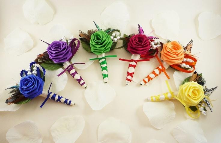 Mariage - Over The Rainbow, Wedding Bouquet, Bridal Bouquet, Butterfly Bouquet, Rainbow Wedding, Origami Wedding Bouquet