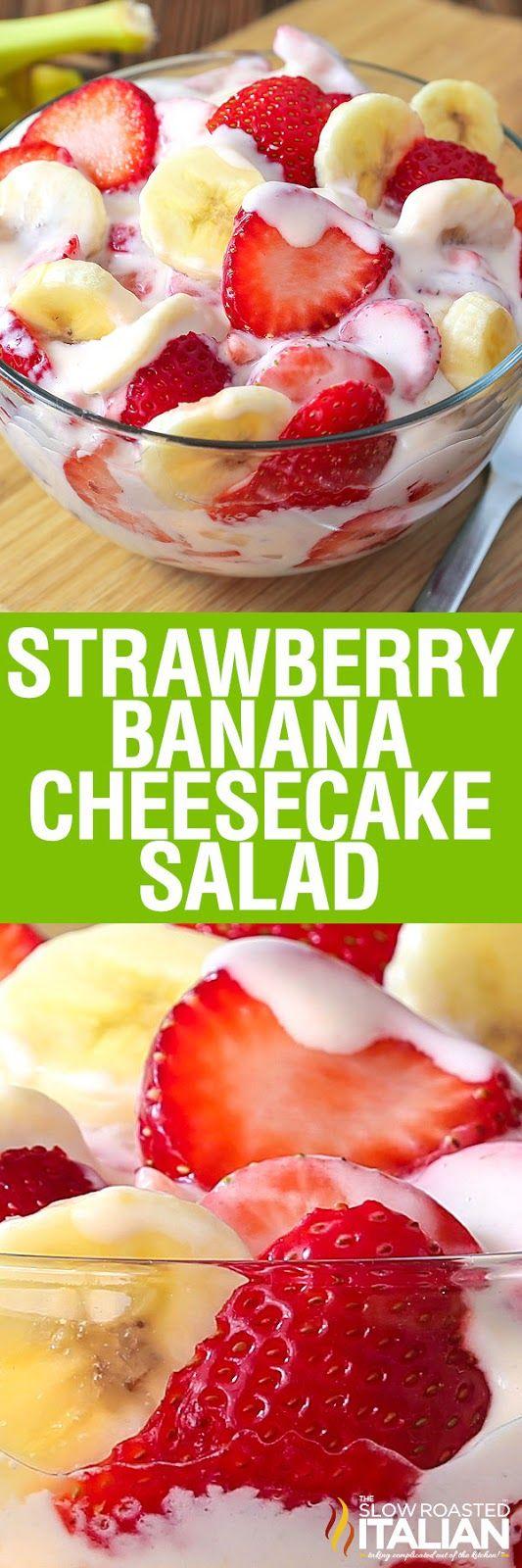 Hochzeit - Strawberry Banana Cheesecake Salad