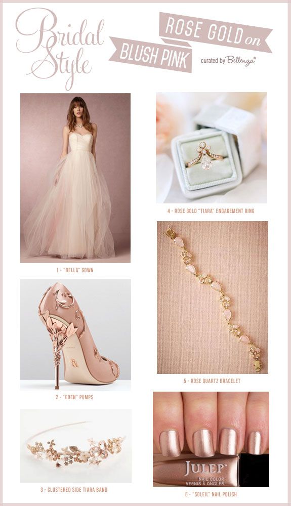 Hochzeit - How To Match A Blush Pink Wedding Dress With Rose Gold Accessories!