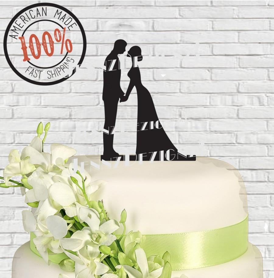 Hochzeit - Silhouete Bride and Groom with Pets Wedding Cake Topper#525 MADE In USA…..Ships from USA