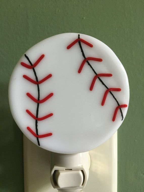 Mariage - Baseball, Sports, Fused Glass, Play Ball, Night Light, Let's Go Out To The Ball Game