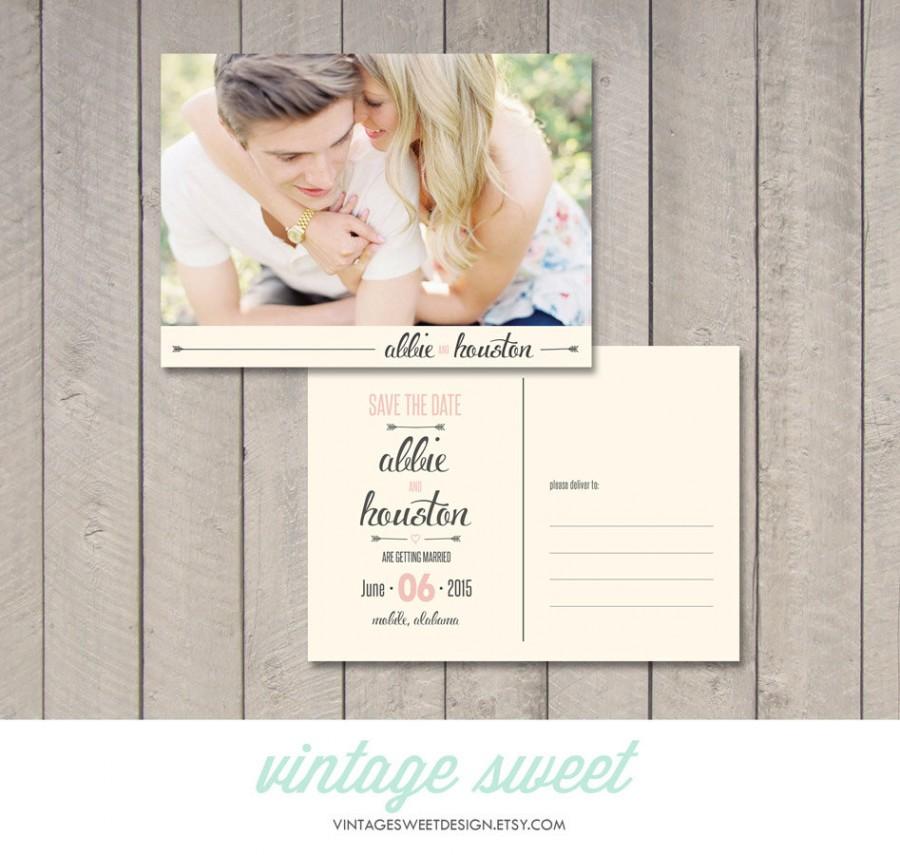 Свадьба - Save the Date Postcard / Magnet (Printable) by Vintage Sweet