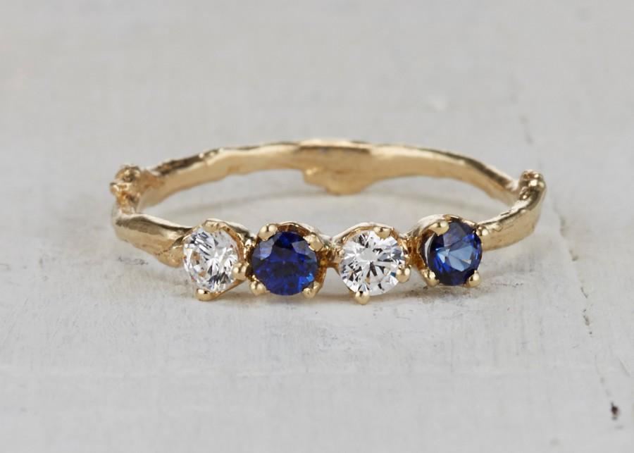 Mariage - Petite Sapphire and Diamond Garland Ring