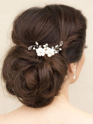 زفاف - Romantic Bridal Flower Hair Vine Comb ~ "Lana"