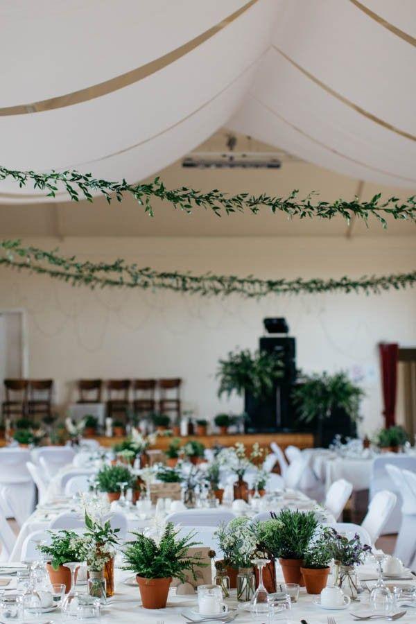 زفاف - This Portnahaven Hall Wedding Went Totally Natural By Decorating With Potted Plants