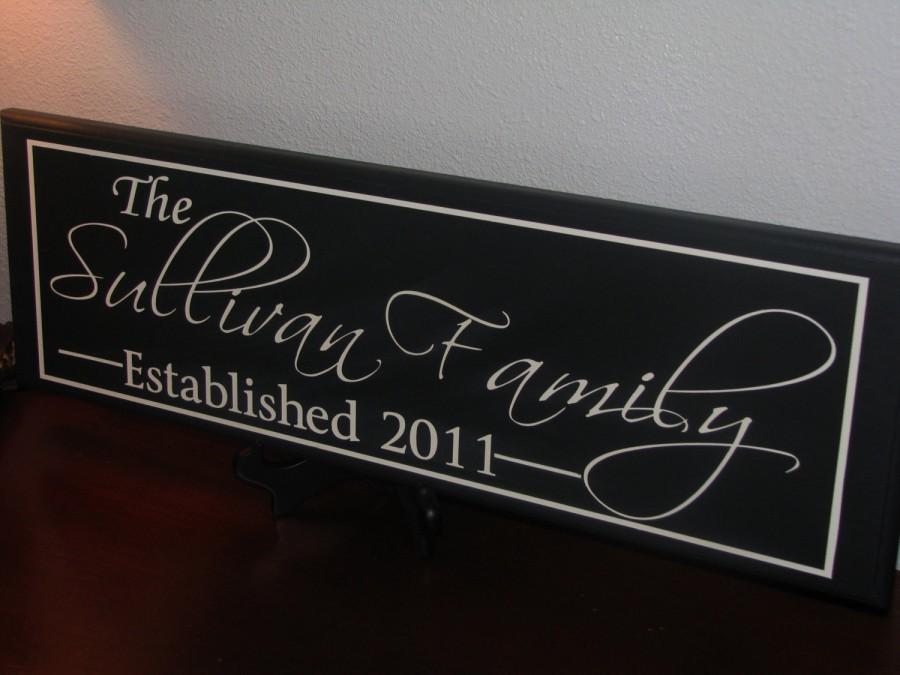 Mariage - Personalized Family name signs Custom Wooden signs last name sign  Painted Custom wedding gift Established family sign Anniversary Plaque