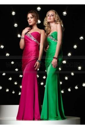 Wedding - satin strapless straight neckline with rouched bodice new evening gown - Evening Dresses - Party Dresses