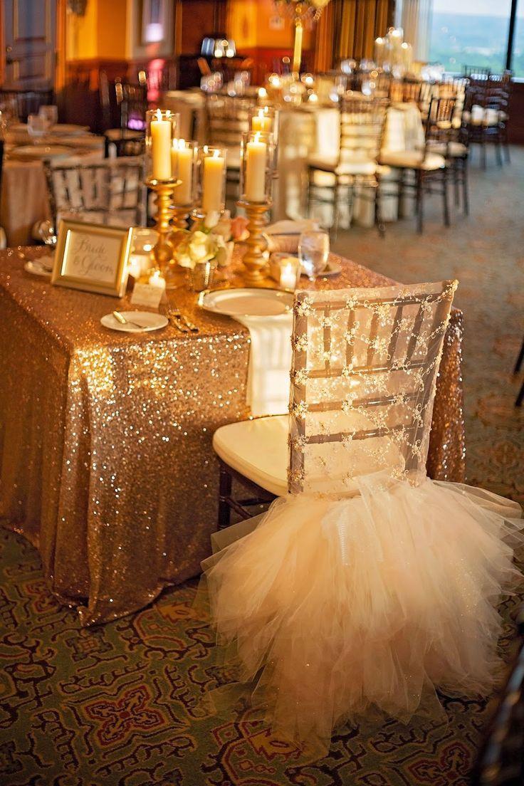 Mariage - Gold Sequin Tablecloth