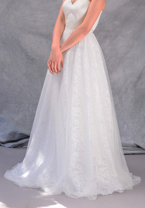 Mariage - Garden Skirt - Delicate lace A-line tulle wedding skirt. Tulle Bridal Skirt. Two piece wedding dress. Full length adult tulle skirt.