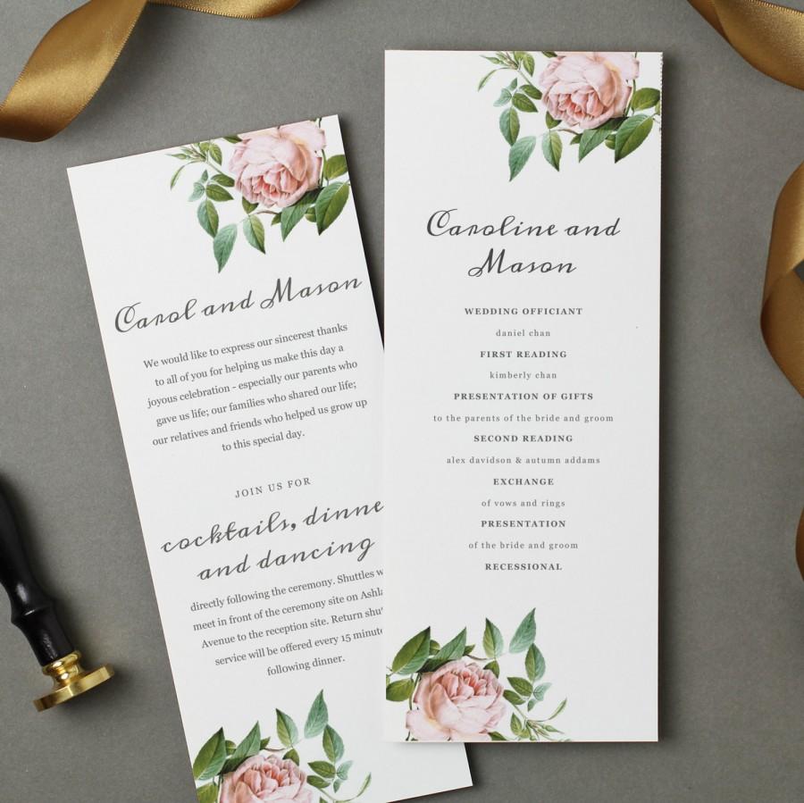 Wedding - Printable Wedding Program Template 